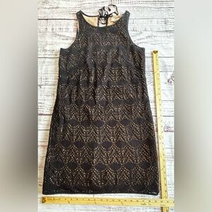 Ann Taylor LOFT Sleeveless Black Crochet Dress